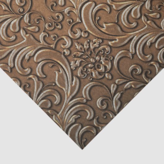 Papier Mousseline Papier Tissu En Laiton Embossé (Détail)