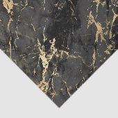 Papier Mousseline Papier Tissu en marbre noir et or (Détail)