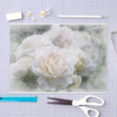 Papier Mousseline Papier Tissu Ethereal White Roses (Artisanat)