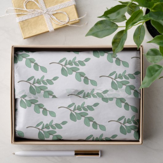 Papier Mousseline Papier Tissu Eucalyptus (Cadeau)