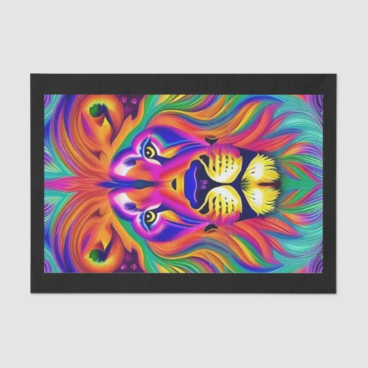 Papier Mousseline papier tissu face lion (Recto)