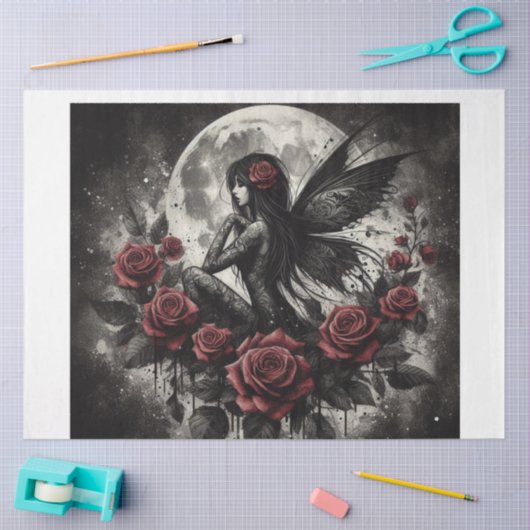 Papier Mousseline Papier Tissu Fairy foncé (Artisanat)