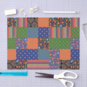 Papier Mousseline Papier Tissu Faux Patchwork Style Art Folk (Artisanat)