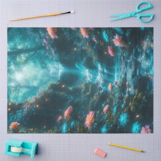 Papier Mousseline Papier Tissu Firefly Waterfall (Artisanat)