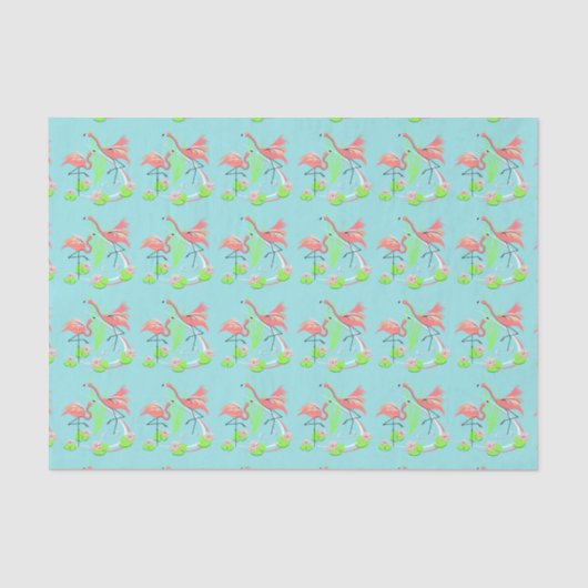 Papier Mousseline Papier tissu Flamant rose Fandango Multi Duo (Recto)