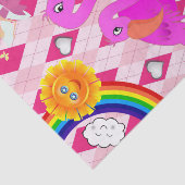 Papier Mousseline Papier Tissu Flamant rose rose Fée Rainbow Sun (Détail)