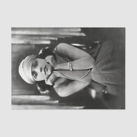 Papier Mousseline Papier Tissu Flapper Girl Portrait des années 1920 (Recto)