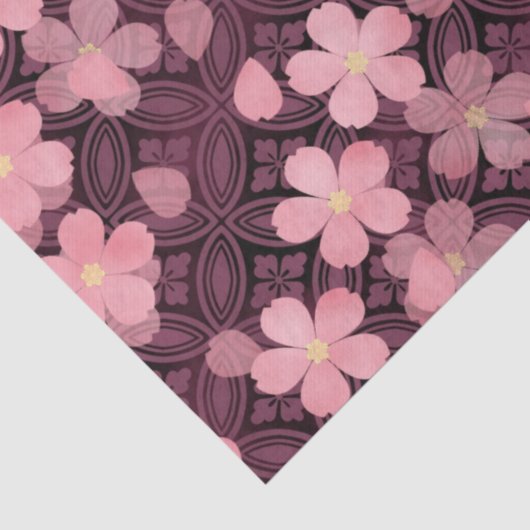 Papier Mousseline papier tissu fleurs cerisier (Détail)