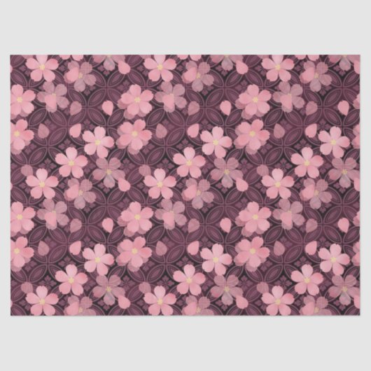 Papier Mousseline papier tissu fleurs cerisier (Recto)