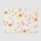 Papier Mousseline Papier Tissu - Fleurs d'aquarelle brillantes (Recto)