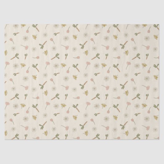 Papier Mousseline Papier Tissu Fleurs Printemps (Recto)