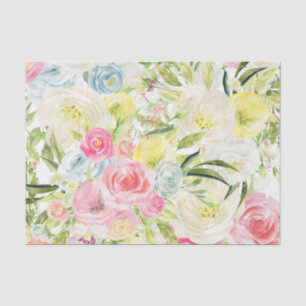 Papier Mousseline Papier Tissu Fleurs Printemps   Floral vibrant