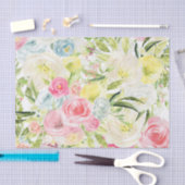 Papier Mousseline Papier Tissu Fleurs Printemps | Floral vibrant (Artisanat)