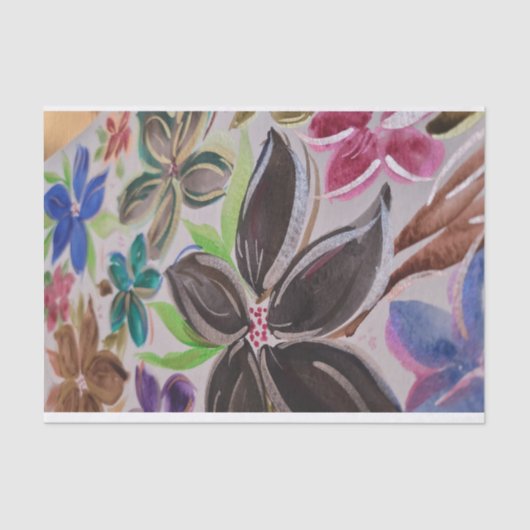 Papier Mousseline Papier Tissu Floral (Recto)
