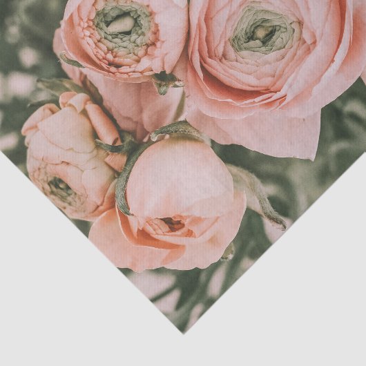 PAPIER MOUSSELINE PAPIER TISSU : FLORAL : PIVOINE (Détail)