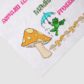 Papier Mousseline Papier Tissu Frogging Joyeux Champignon d'annivers (Détail)