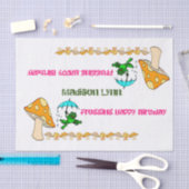 Papier Mousseline Papier Tissu Frogging Joyeux Champignon d'annivers (Artisanat)