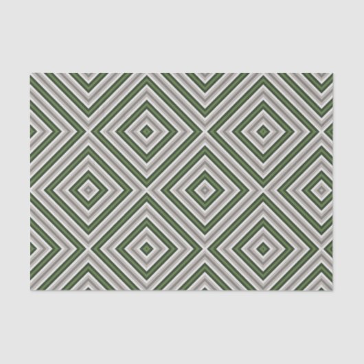 Papier Mousseline Papier Tissu Géométrique Vert Tans (Recto)