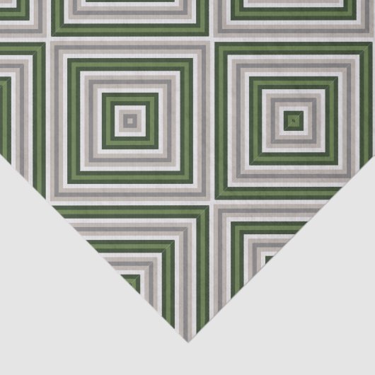 Papier Mousseline Papier Tissu Géométrique Vert Tans (Détail)