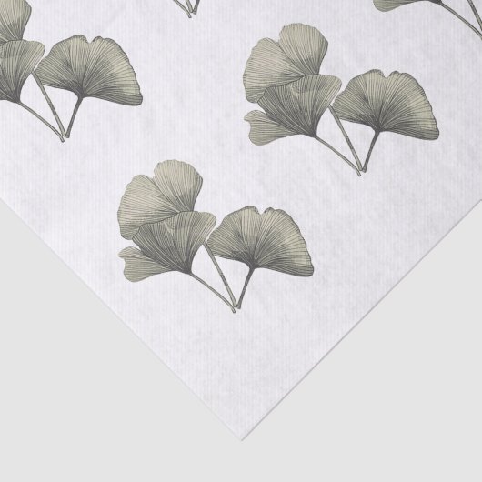 Papier Mousseline Papier Tissu Ginkgo (Détail)