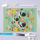 Papier Mousseline Papier Tissu Giraffé Moutons Eléphants Vert (Artisanat)