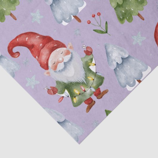 Papier Mousseline Papier Tissu Gnome Enveloppement Cadeau Aquarelle (Détail)