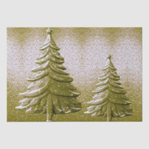 Papier Mousseline Papier Tissu Gold Holiday Christmas Tree