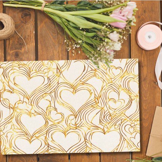 Papier Mousseline Papier Tissu Golden Heart