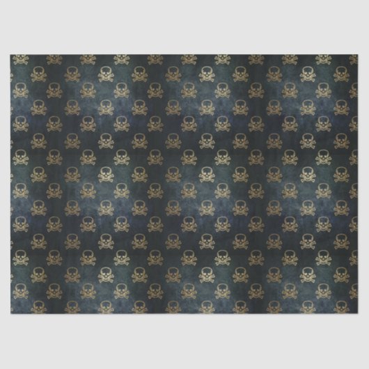Papier Mousseline Papier Tissu Golden Skand Crossbones (Recto)