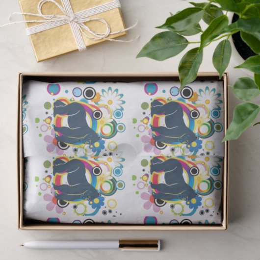 Papier Mousseline Papier Tissu Gorilla Abstrait (Cadeau)