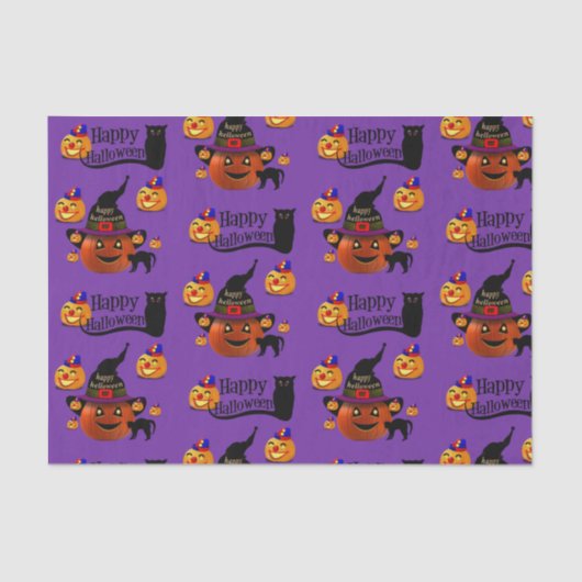 Papier Mousseline Papier Tissu Halloween (Recto)