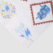 Papier Mousseline Papier Tissu Hanoukka - Style Timbre Postage (Détail)