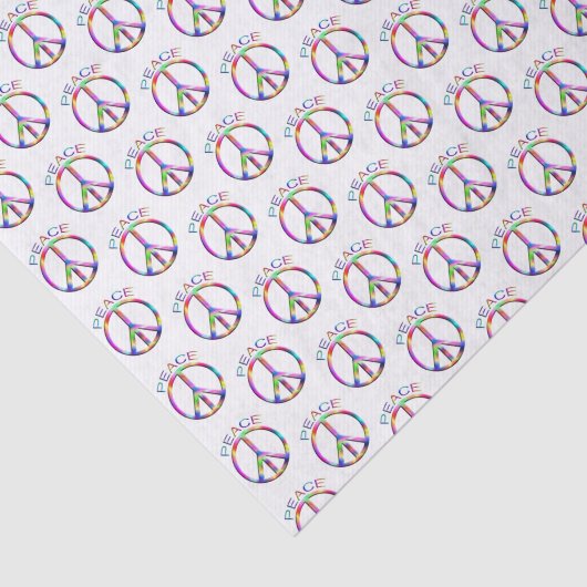 Papier Mousseline Papier Tissu Hippie Peace Rainbow (Détail)