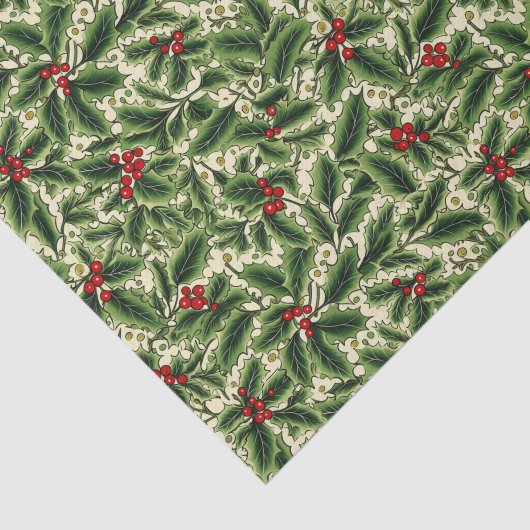 Papier Mousseline Papier Tissu Holiday Holly (Détail)