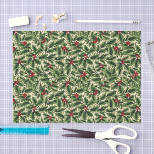 Papier Mousseline Papier Tissu Holiday Holly (Artisanat)