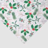 Papier Mousseline Papier Tissu Holiday Holly (Détail)