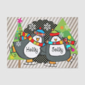 Papier Mousseline Papier Tissu Holly Jolly Penguins (Recto)