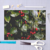 Papier Mousseline Papier Tissu Horizontal Holly Berry (Artisanat)