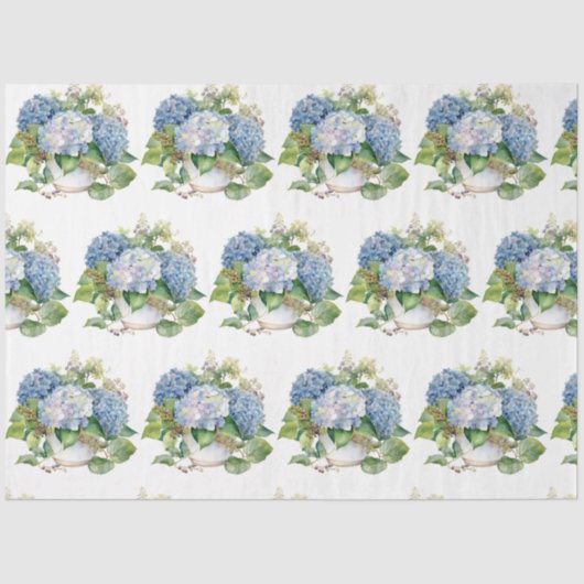 Papier Mousseline Papier Tissu Hydrangea Bouquet (Recto)
