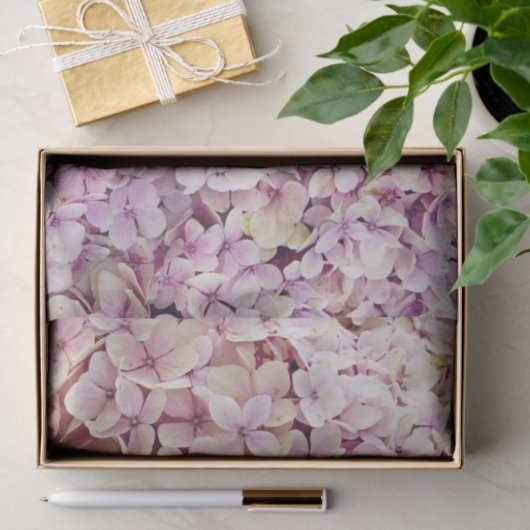 Papier Mousseline Papier Tissu Hydrangea rose (Cadeau)
