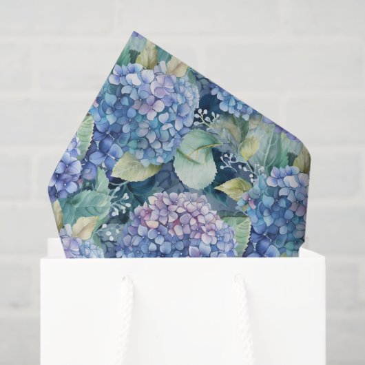 Papier Mousseline Papier Tissu Hydrangeas (Sac cadeau)