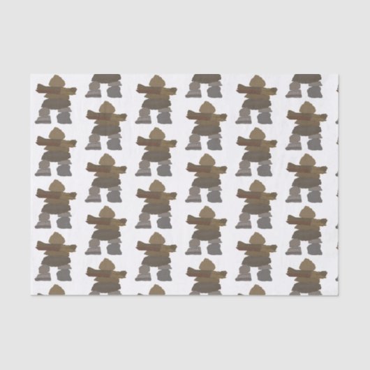 Papier Mousseline Papier Tissu Inukshuk (Recto)