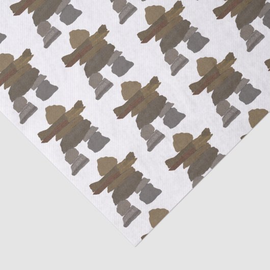 Papier Mousseline Papier Tissu Inukshuk (Détail)