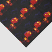 Papier Mousseline Papier Tissu Jack-O-Lantern Et Bougie (Détail)