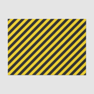 Papier Mousseline Papier Tissu Jaune/Noir Diagonal