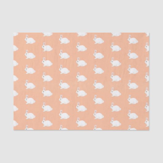 Papier Mousseline Papier tissu lapin blanc (Recto)