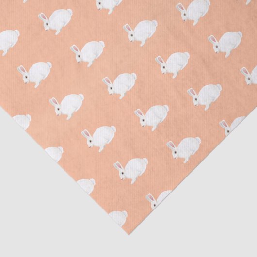 Papier Mousseline Papier tissu lapin blanc (Détail)