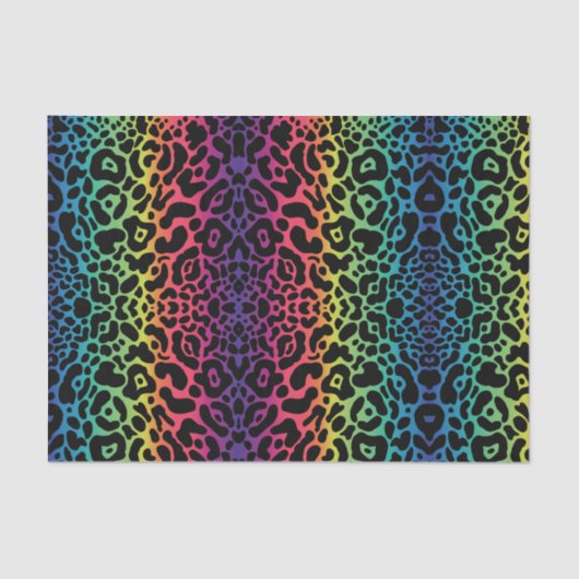 Papier Mousseline Papier Tissu Leopard arc-en-ciel (Recto)