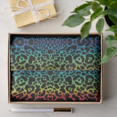 Papier Mousseline Papier Tissu Leopard arc-en-ciel (Cadeau)