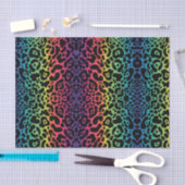 Papier Mousseline Papier Tissu Leopard arc-en-ciel (Artisanat)